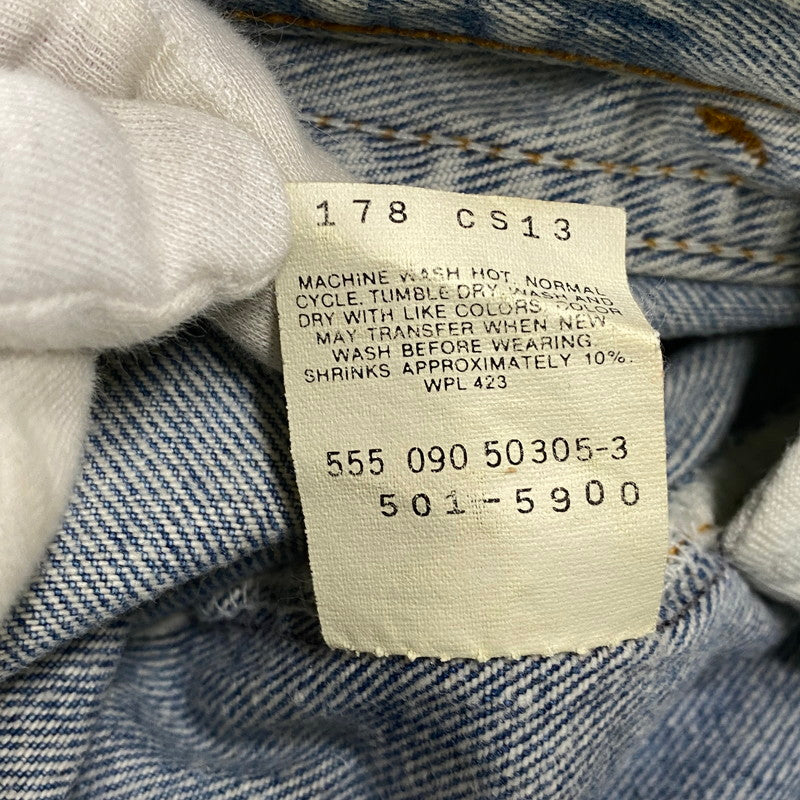 【現状渡し品】【メンズ】 LEVI'S リーバイス 501-5900 刻印555 90年製 USA製 90’S 501XX DENIM PANTS デニム パンツ ボトムス ズボン 157-260714-cs-12-izu サイズ：W30 L36 カラー：ライトブルー 万代Net店