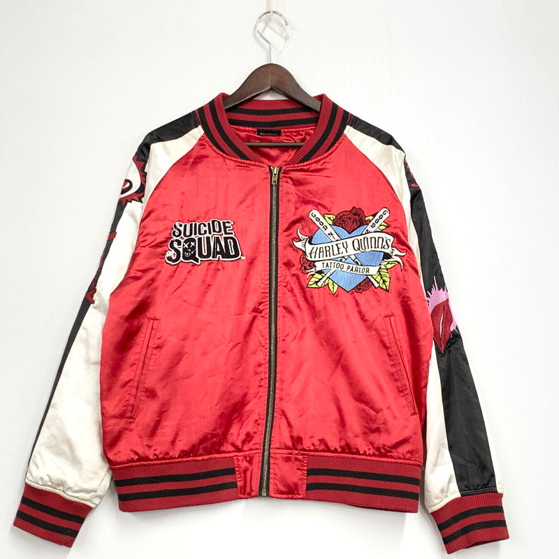 【中古品】【メンズ】 SUICIDE SQUAD スーサイドスクワッド HARLEY QUINN ハーレークィン SOUVENIR JACKET スーベニア ジャケット アウター 147-260714-ya-12-izu サイズ：L カラー：レッド 万代Net店