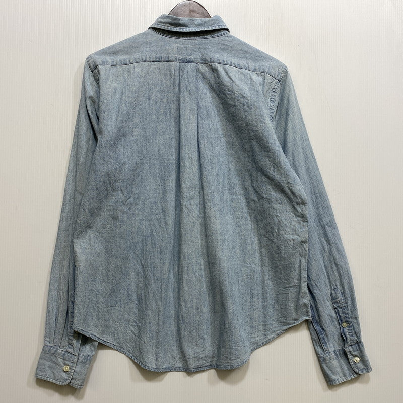 【中古品】【メンズ】 POLO RALPH LAUREN ポロ・ラルフローレン DENIM CHAMBRAY LS SHIRT デニム シャンブレー ロングスリーブ シャツ トップス 長袖 147-260717-cs-24-izu サイズ：L カラー：ライトインディゴ 万代Net店
