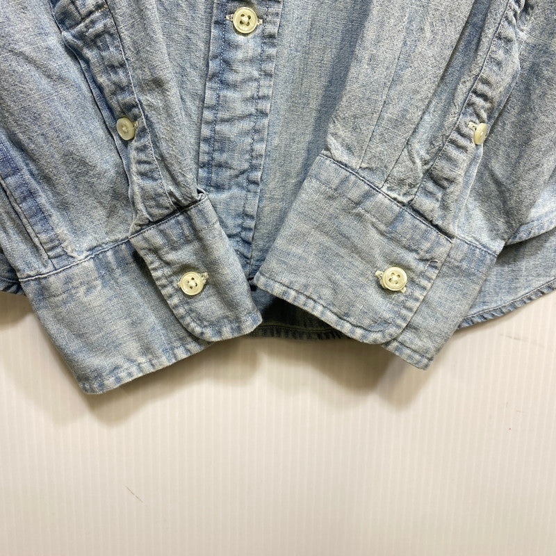 【中古品】【メンズ】 POLO RALPH LAUREN ポロ・ラルフローレン DENIM CHAMBRAY LS SHIRT デニム シャンブレー ロングスリーブ シャツ トップス 長袖 147-260717-cs-24-izu サイズ：L カラー：ライトインディゴ 万代Net店