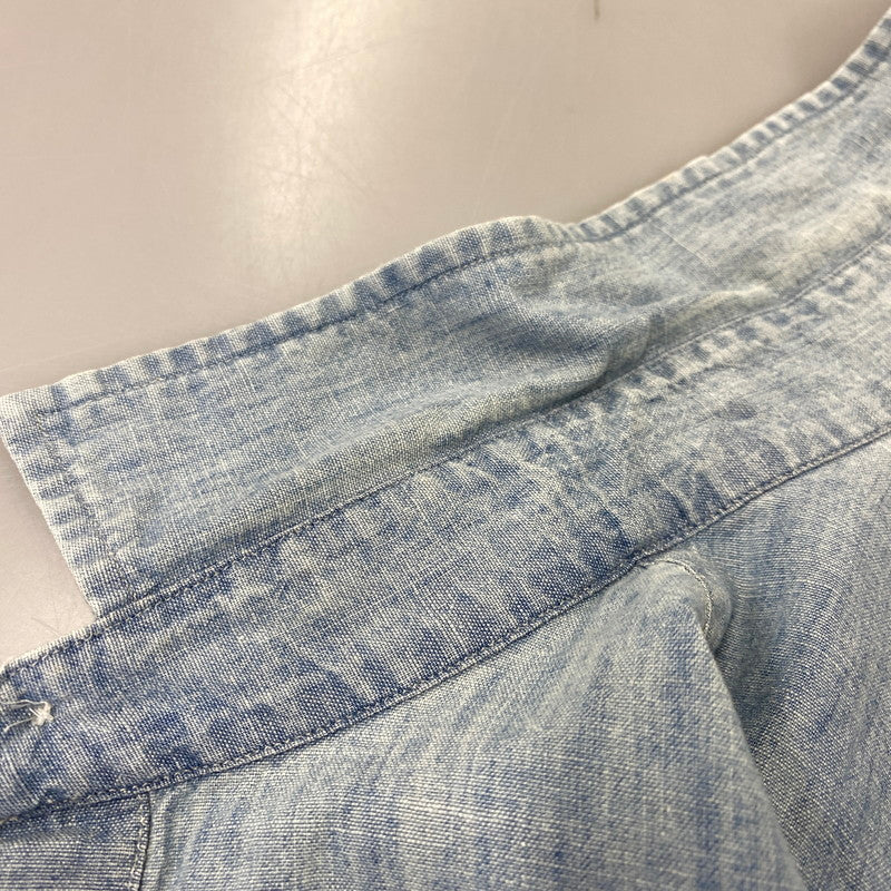 【中古品】【メンズ】 POLO RALPH LAUREN ポロ・ラルフローレン DENIM CHAMBRAY LS SHIRT デニム シャンブレー ロングスリーブ シャツ トップス 長袖 147-260717-cs-24-izu サイズ：L カラー：ライトインディゴ 万代Net店