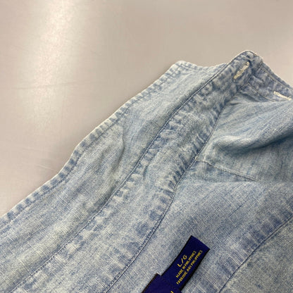 【中古品】【メンズ】 POLO RALPH LAUREN ポロ・ラルフローレン DENIM CHAMBRAY LS SHIRT デニム シャンブレー ロングスリーブ シャツ トップス 長袖 147-260717-cs-24-izu サイズ：L カラー：ライトインディゴ 万代Net店
