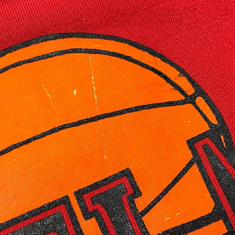 【中古品】【メンズ】 TULTEX タルテックス 90S USA製 PORTLAND NBA PRINT SWEAT エヌビーエー プリント スウェット トップス 長袖 146-260717-cs-20-izu サイズ：L カラー：レッド 万代Net店