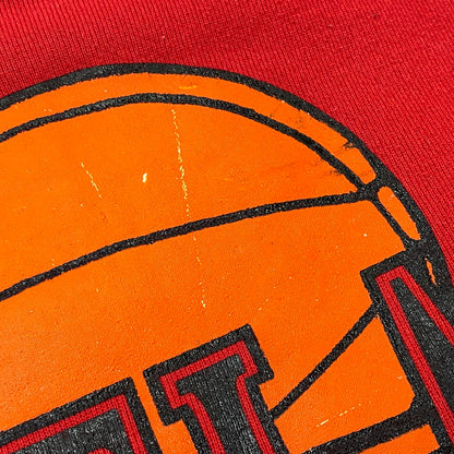 【中古品】【メンズ】 TULTEX タルテックス 90S USA製 PORTLAND NBA PRINT SWEAT エヌビーエー プリント スウェット トップス 長袖 146-260717-cs-20-izu サイズ：L カラー：レッド 万代Net店
