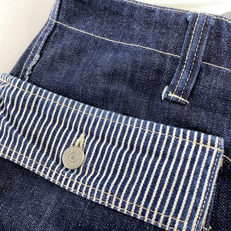 【中古品】【メンズ】 KOJIMA GENES コジマ ジーンズ 切替 BIG POCKET HICKORY STRIPE DOUBLEKNEE DENIM PANTS ビッグ ポケット ヒッコリー ストライプ ダブルニー デニム パンツ ボトムス ズボン 156-260714-cs-07-izu サイズ：32 カラー：インディゴ 万代Net店