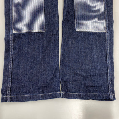【中古品】【メンズ】 KOJIMA GENES コジマ ジーンズ 切替 BIG POCKET HICKORY STRIPE DOUBLEKNEE DENIM PANTS ビッグ ポケット ヒッコリー ストライプ ダブルニー デニム パンツ ボトムス ズボン 156-260714-cs-07-izu サイズ：32 カラー：インディゴ 万代Net店
