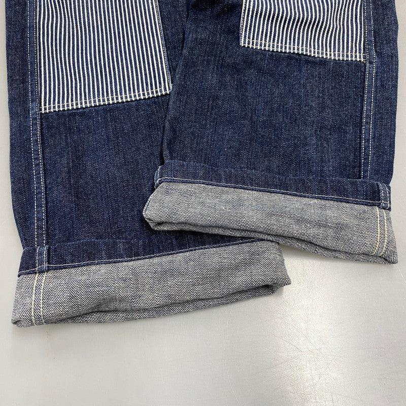 【中古品】【メンズ】 KOJIMA GENES コジマ ジーンズ 切替 BIG POCKET HICKORY STRIPE DOUBLEKNEE DENIM PANTS ビッグ ポケット ヒッコリー ストライプ ダブルニー デニム パンツ ボトムス ズボン 156-260714-cs-07-izu サイズ：32 カラー：インディゴ 万代Net店