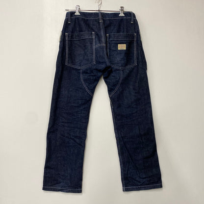 【中古品】【メンズ】 KOJIMA GENES コジマ ジーンズ 切替 BIG POCKET HICKORY STRIPE DOUBLEKNEE DENIM PANTS ビッグ ポケット ヒッコリー ストライプ ダブルニー デニム パンツ ボトムス ズボン 156-260714-cs-07-izu サイズ：32 カラー：インディゴ 万代Net店