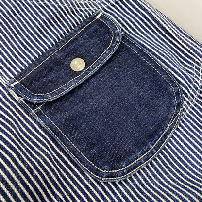 【中古品】【メンズ】 KOJIMA GENES コジマジーンズ 切替 SMALL POCKET HICKORY STRIPE DOUBLE KNEE DENIM PANTS スモール ポケット ヒッコリー ストライプ ダブルニー デニム パンツ ボトムス ズボン 156-260714-cs-08-izu サイズ：34 カラー：インディゴ 万代Net店