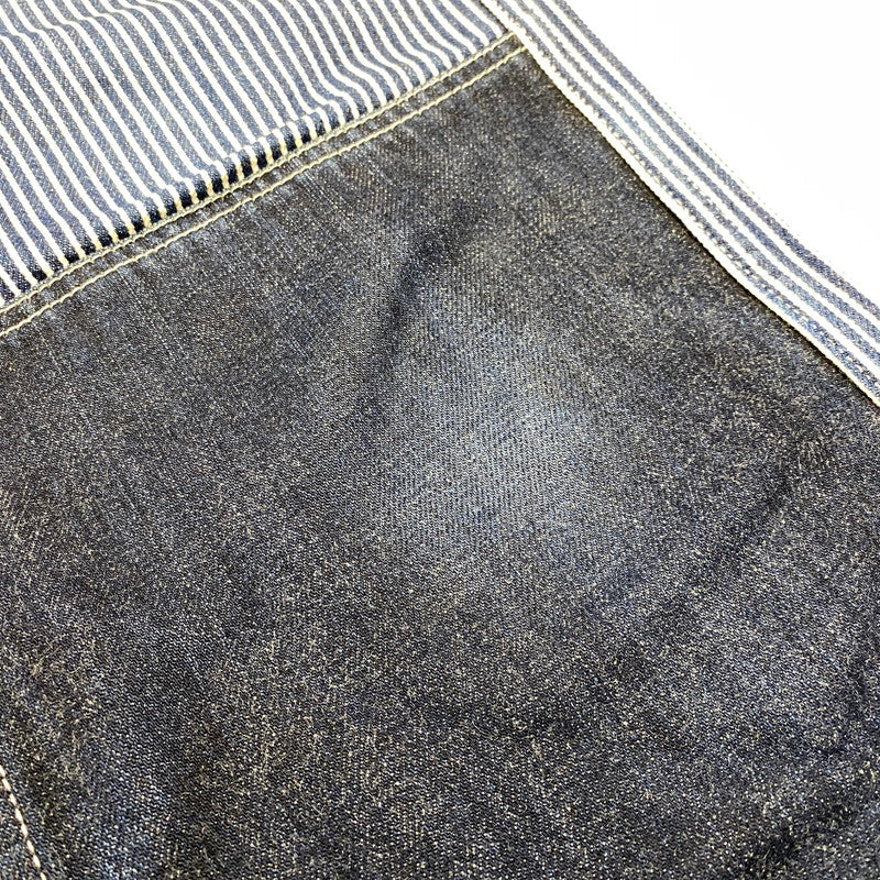 【中古品】【メンズ】 KOJIMA GENES コジマジーンズ 切替 SMALL POCKET HICKORY STRIPE DOUBLE KNEE DENIM PANTS スモール ポケット ヒッコリー ストライプ ダブルニー デニム パンツ ボトムス ズボン 156-260714-cs-08-izu サイズ：34 カラー：インディゴ 万代Net店