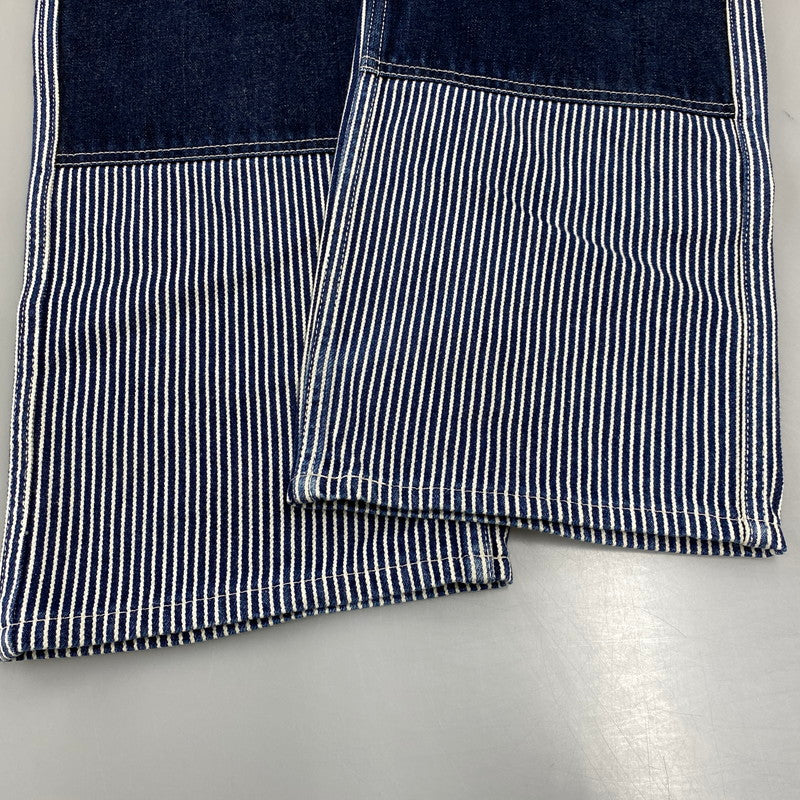 【中古品】【メンズ】 KOJIMA GENES コジマジーンズ 切替 SMALL POCKET HICKORY STRIPE DOUBLE KNEE DENIM PANTS スモール ポケット ヒッコリー ストライプ ダブルニー デニム パンツ ボトムス ズボン 156-260714-cs-08-izu サイズ：34 カラー：インディゴ 万代Net店