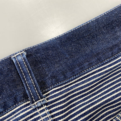 【中古品】【メンズ】 KOJIMA GENES コジマジーンズ 切替 SMALL POCKET HICKORY STRIPE DOUBLE KNEE DENIM PANTS スモール ポケット ヒッコリー ストライプ ダブルニー デニム パンツ ボトムス ズボン 156-260714-cs-08-izu サイズ：34 カラー：インディゴ 万代Net店