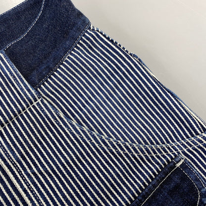 【中古品】【メンズ】 KOJIMA GENES コジマジーンズ 切替 SMALL POCKET HICKORY STRIPE DOUBLE KNEE DENIM PANTS スモール ポケット ヒッコリー ストライプ ダブルニー デニム パンツ ボトムス ズボン 156-260714-cs-08-izu サイズ：34 カラー：インディゴ 万代Net店