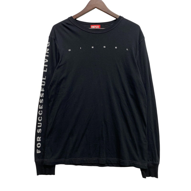 【中古品】【メンズ】 DIESEL ディーゼル ARM PRINT LOGO LS TEE アーム プリント ロゴ ロングスリーブ Tシャツ トップス 長袖 141-260717-cs-18-izu サイズ：S カラー：ブラック 万代Net店