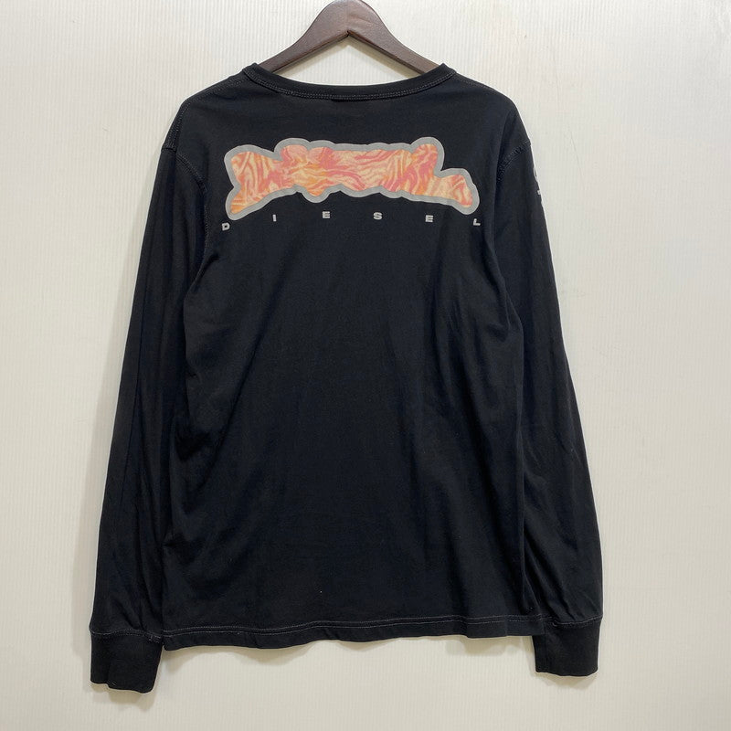 【中古品】【メンズ】 DIESEL ディーゼル ARM PRINT LOGO LS TEE アーム プリント ロゴ ロングスリーブ Tシャツ トップス 長袖 141-260717-cs-18-izu サイズ：S カラー：ブラック 万代Net店