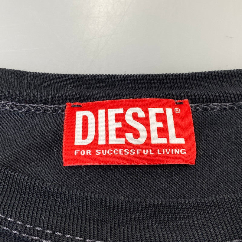 【中古品】【メンズ】 DIESEL ディーゼル ARM PRINT LOGO LS TEE アーム プリント ロゴ ロングスリーブ Tシャツ トップス 長袖 141-260717-cs-18-izu サイズ：S カラー：ブラック 万代Net店
