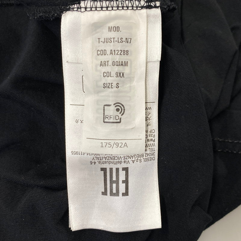 【中古品】【メンズ】 DIESEL ディーゼル ARM PRINT LOGO LS TEE アーム プリント ロゴ ロングスリーブ Tシャツ トップス 長袖 141-260717-cs-18-izu サイズ：S カラー：ブラック 万代Net店