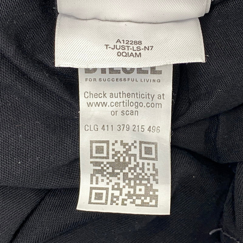 【中古品】【メンズ】 DIESEL ディーゼル ARM PRINT LOGO LS TEE アーム プリント ロゴ ロングスリーブ Tシャツ トップス 長袖 141-260717-cs-18-izu サイズ：S カラー：ブラック 万代Net店