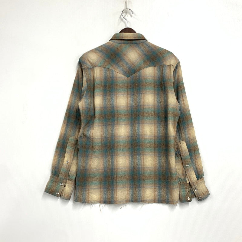 【中古品】【メンズ】 PENDLETON ペンドルトン 70S USA製 OMBRE CHECK WESTERN オンブレチェックウエスタン L S SHIRT ロングスリーブ シャツ トップス 長袖 146-260714-ya-10-izu サイズ：M カラー：ベージュ系 万代Net店