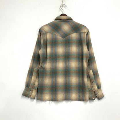 【中古品】【メンズ】 PENDLETON ペンドルトン 70S USA製 OMBRE CHECK WESTERN オンブレチェックウエスタン L S SHIRT ロングスリーブ シャツ トップス 長袖 146-260714-ya-10-izu サイズ：M カラー：ベージュ系 万代Net店