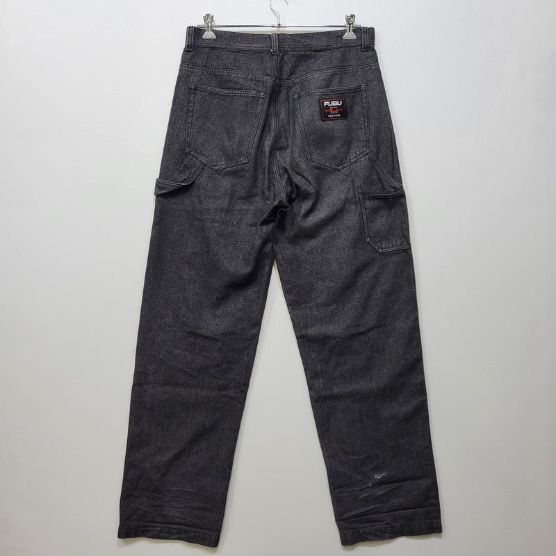 【中古品】【メンズ】 FUBU フブ BAGGY PAINTER BLACK DENIM PANTS FAM-22500 バギー ペインター ブラックデニムパンツ 153-260718-as-30-izu サイズ：34 カラー：ブラック 万代Net店