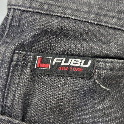 【中古品】【メンズ】 FUBU フブ BAGGY PAINTER BLACK DENIM PANTS FAM-22500 バギー ペインター ブラックデニムパンツ 153-260718-as-30-izu サイズ：34 カラー：ブラック 万代Net店