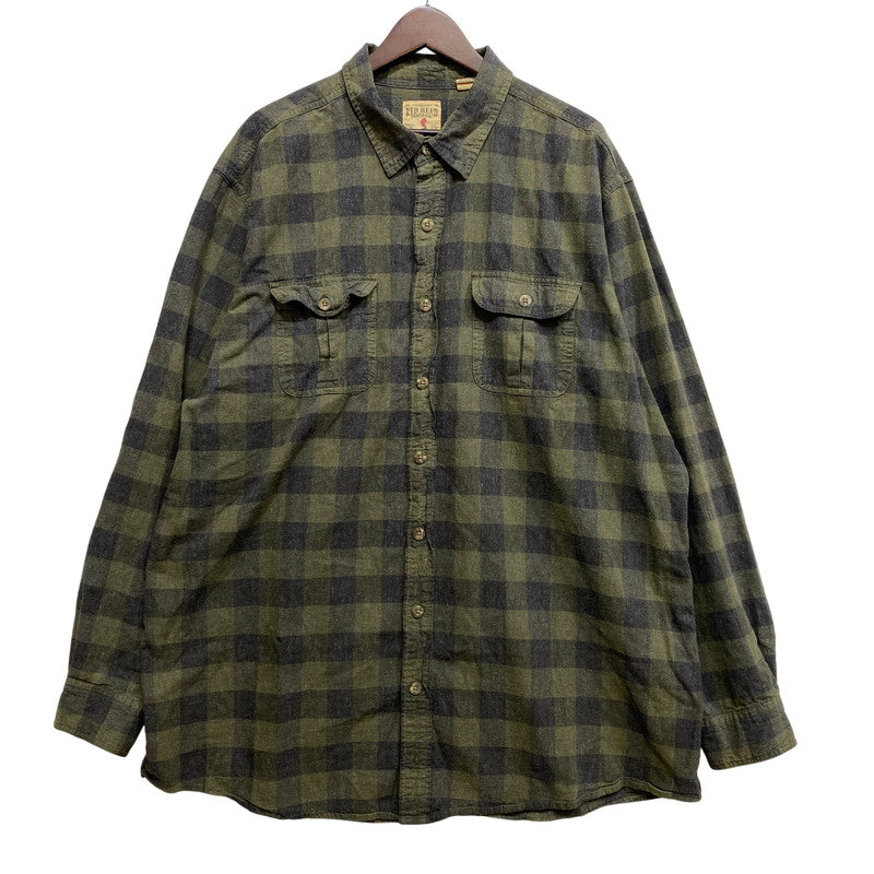 【中古品】【メンズ】 RED HEAD BRAND CO. レッドヘッド ブランドカンパニー BLOCK CHECK LS SHIRT ブロック チェック ロングスリーブ シャツ トップス 長袖 146-260717-cs-21-izu サイズ：2XL カラー：グリーン系 万代Net店