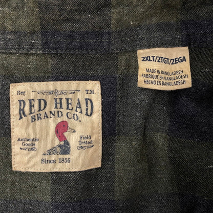 【中古品】【メンズ】 RED HEAD BRAND CO. レッドヘッド ブランドカンパニー BLOCK CHECK LS SHIRT ブロック チェック ロングスリーブ シャツ トップス 長袖 146-260717-cs-21-izu サイズ：2XL カラー：グリーン系 万代Net店