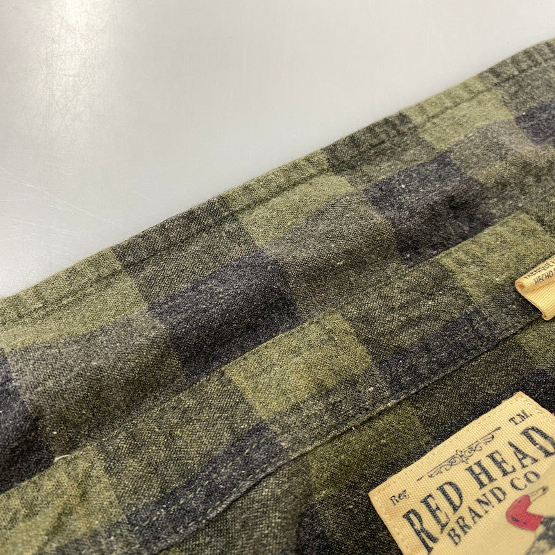 【中古品】【メンズ】 RED HEAD BRAND CO. レッドヘッド ブランドカンパニー BLOCK CHECK LS SHIRT ブロック チェック ロングスリーブ シャツ トップス 長袖 146-260717-cs-21-izu サイズ：2XL カラー：グリーン系 万代Net店