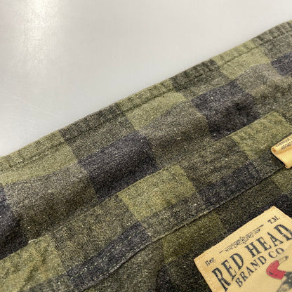 【中古品】【メンズ】 RED HEAD BRAND CO. レッドヘッド ブランドカンパニー BLOCK CHECK LS SHIRT ブロック チェック ロングスリーブ シャツ トップス 長袖 146-260717-cs-21-izu サイズ：2XL カラー：グリーン系 万代Net店