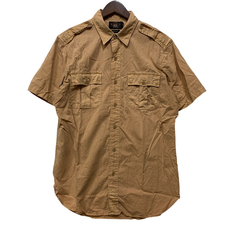 【中古品】【メンズ】 RRL ダブルアールエル MILITARY SS SHIRT ミリタリー ショートスリーブ シャツ トップス 半袖 145-260715-ya-01-izu サイズ：M カラー：キャメル 万代Net店