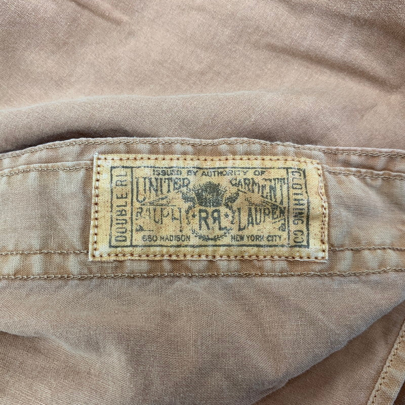 【中古品】【メンズ】 RRL ダブルアールエル MILITARY SS SHIRT ミリタリー ショートスリーブ シャツ トップス 半袖 145-260715-ya-01-izu サイズ：M カラー：キャメル 万代Net店