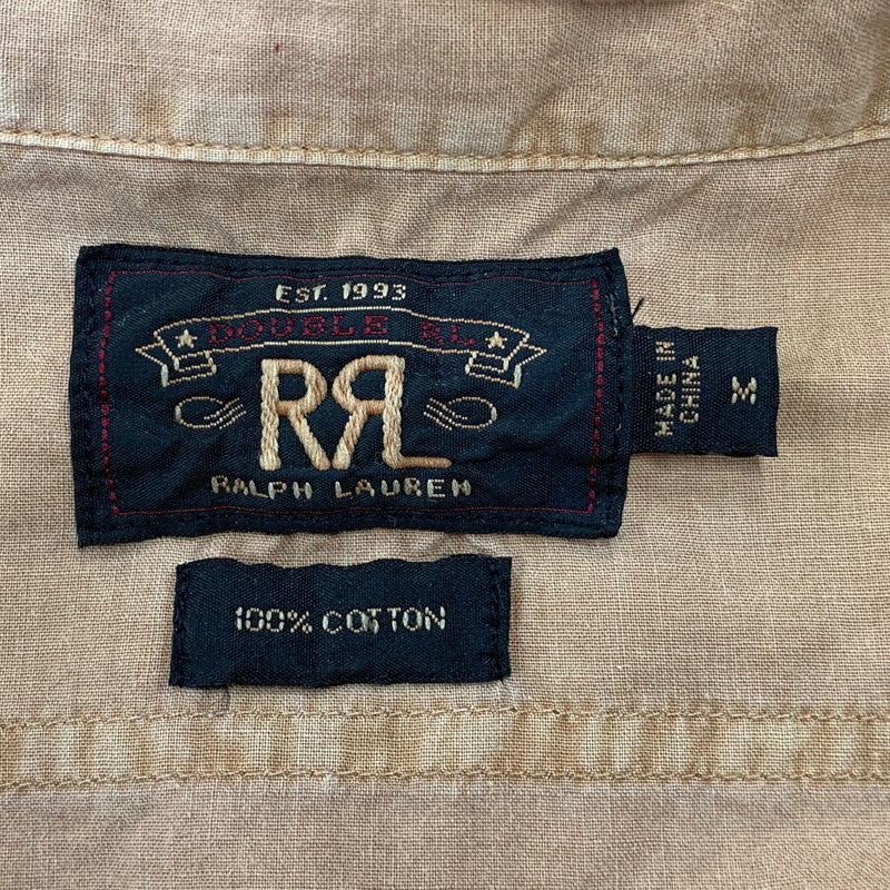 【中古品】【メンズ】 RRL ダブルアールエル MILITARY SS SHIRT ミリタリー ショートスリーブ シャツ トップス 半袖 145-260715-ya-01-izu サイズ：M カラー：キャメル 万代Net店
