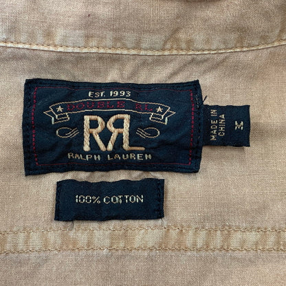 【中古品】【メンズ】 RRL ダブルアールエル MILITARY SS SHIRT ミリタリー ショートスリーブ シャツ トップス 半袖 145-260715-ya-01-izu サイズ：M カラー：キャメル 万代Net店