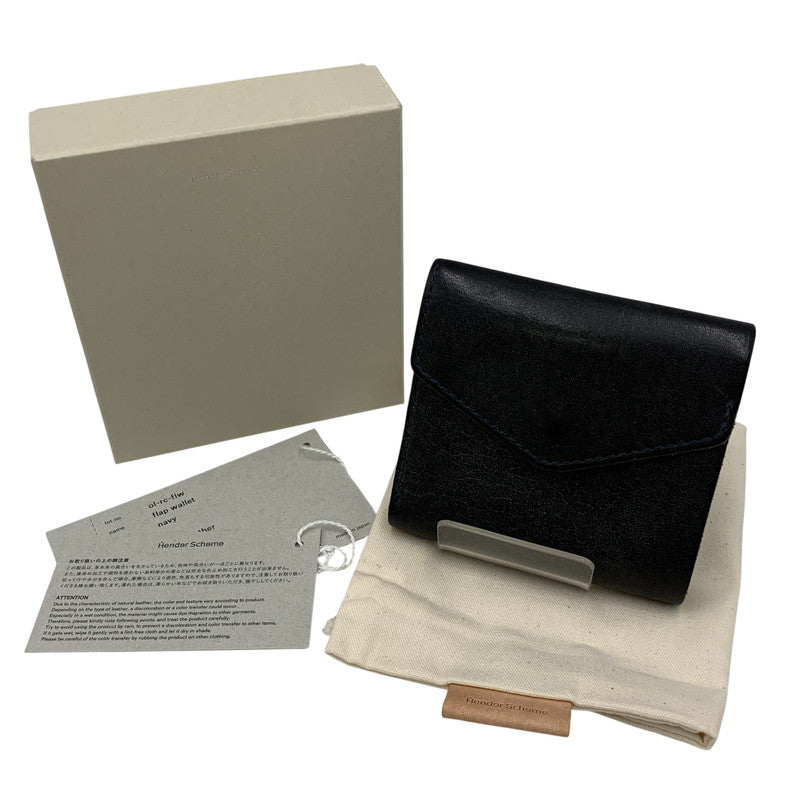 【中古品】【メンズ/レディース】 HENDER SCHEME エンダースキーマ OL-RC-FLW COW LEATHER FLAP WALLET カウ レザー フラップ ウォレット 財布 三つ折り財布 200-260721-cs-16-izu カラー：ネイビー 万代Net店