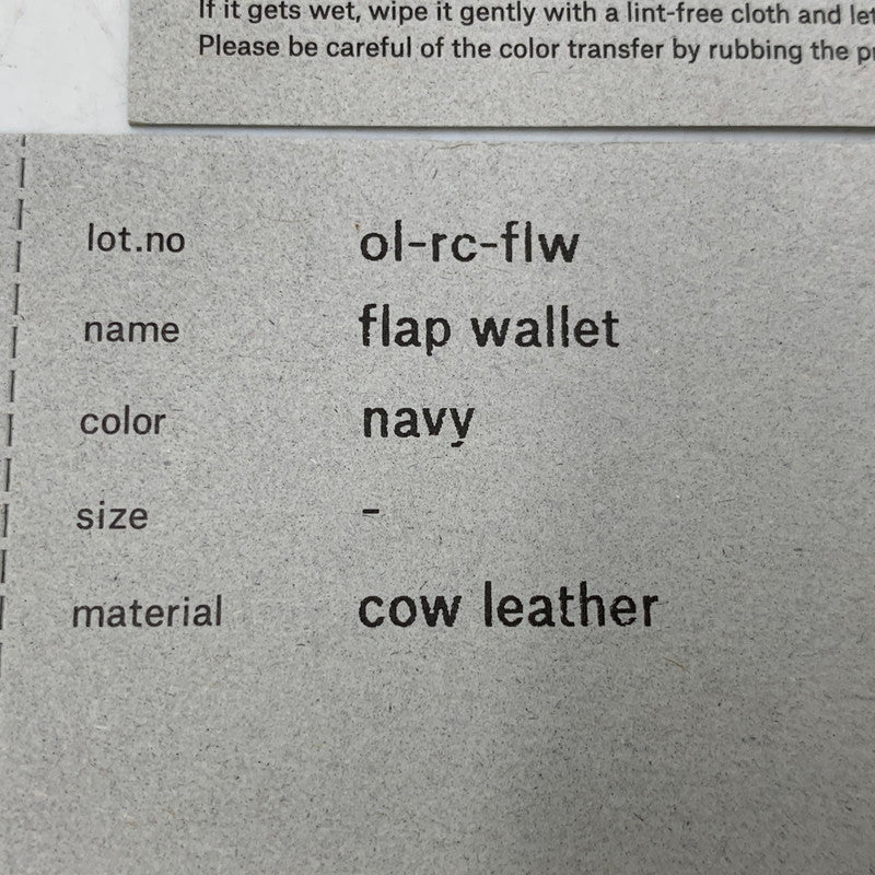 【中古品】【メンズ/レディース】 HENDER SCHEME エンダースキーマ OL-RC-FLW COW LEATHER FLAP WALLET カウ レザー フラップ ウォレット 財布 三つ折り財布 200-260721-cs-16-izu カラー：ネイビー 万代Net店