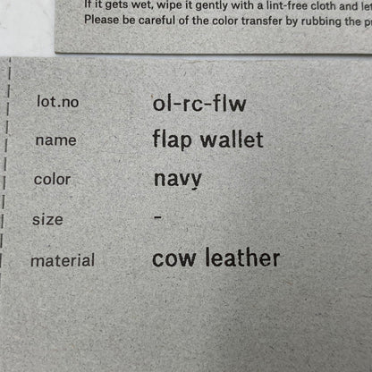 【中古品】【メンズ/レディース】 HENDER SCHEME エンダースキーマ OL-RC-FLW COW LEATHER FLAP WALLET カウ レザー フラップ ウォレット 財布 三つ折り財布 200-260721-cs-16-izu カラー：ネイビー 万代Net店