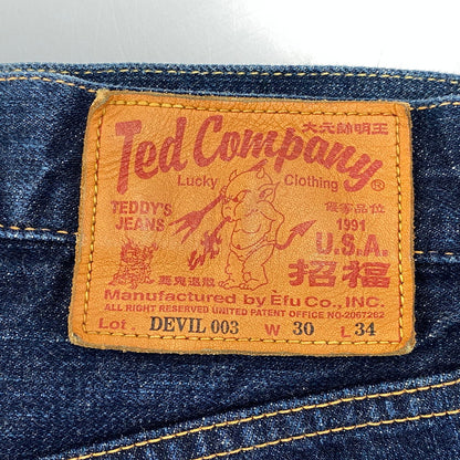 【中古品】【メンズ】 TED COMPANY テッドカンパニー HIP PAINT JEANS DEVIL 003 ヒップペイントジーンズ デビル参号 デニムパンツ 156-260721-as-17-izu サイズ：30×34 カラー：インディゴ 万代Net店