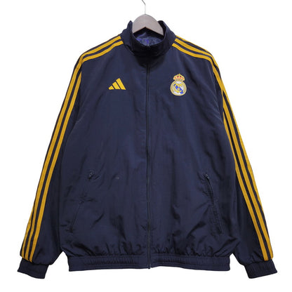 【中古品】【メンズ】 ADIDAS アディダス IQ0549 REAL MADRID ANTHEM JACKET レアル マドリード アンセム ジャケット アウター 148-260716-kh-26-izu サイズ：2XL カラー：ネイビー×マルチ 万代Net店