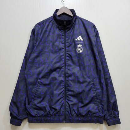 【中古品】【メンズ】 ADIDAS アディダス IQ0549 REAL MADRID ANTHEM JACKET レアル マドリード アンセム ジャケット アウター 148-260716-kh-26-izu サイズ：2XL カラー：ネイビー×マルチ 万代Net店