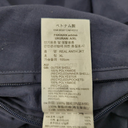 【中古品】【メンズ】 ADIDAS アディダス IQ0549 REAL MADRID ANTHEM JACKET レアル マドリード アンセム ジャケット アウター 148-260716-kh-26-izu サイズ：2XL カラー：ネイビー×マルチ 万代Net店