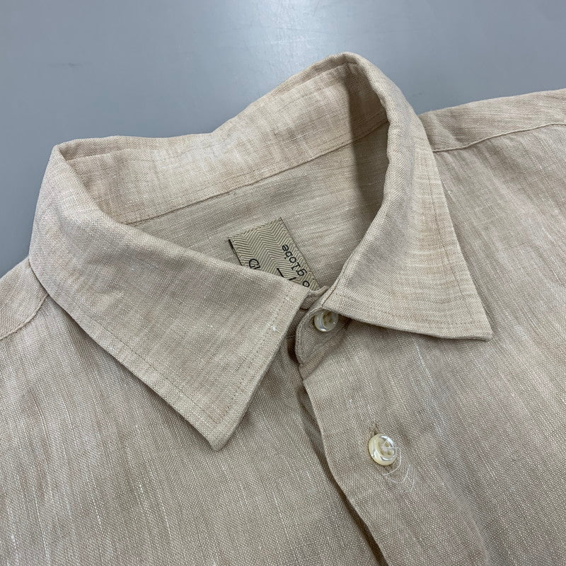 【中古品】【メンズ】 RDV O GLOBE×GUY ROVE ランデブーオーグローブ×ギ・ローバー ITALY製 AGNIS LINEN アグニス LS SHIRT リネン ロングスリーブ シャツ トップス 長袖 140-260717-cs-06-izu サイズ：1 カラー：ベージュ 万代Net店