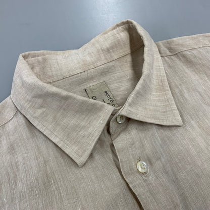 【中古品】【メンズ】 RDV O GLOBE×GUY ROVE ランデブーオーグローブ×ギ・ローバー ITALY製 AGNIS LINEN アグニス LS SHIRT リネン ロングスリーブ シャツ トップス 長袖 140-260717-cs-06-izu サイズ：1 カラー：ベージュ 万代Net店