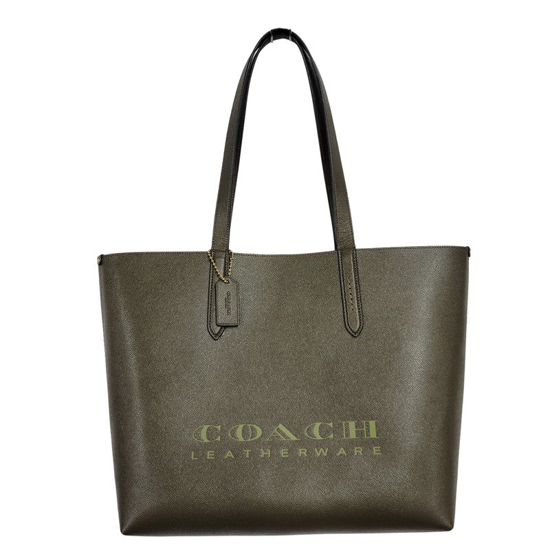 【中古品】【メンズ/レディース】 COACH コーチ HILINE LEATHER TOTE 73307 ハイライン レザー トート バッグ カバン 鞄 180-260718-as-17-izu カラー：カーキ 万代Net店
