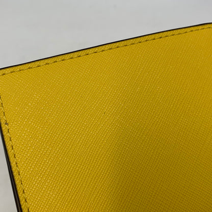 【中古品】【メンズ/レディース】 MICHAEL KORS マイケルコース 36S5LCOF2U LEATHER BILLFOLD WALLET WITH PASS CASE レザー ビルフォールド ウォレット ウィズ パスケース 二つ折り財布 財布 200-260721-cs-17-izu カラー：イエロー 万代Net店