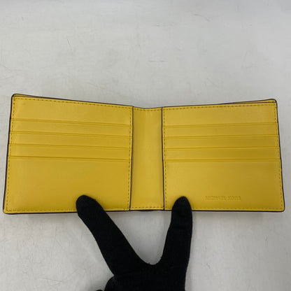 【中古品】【メンズ/レディース】 MICHAEL KORS マイケルコース 36S5LCOF2U LEATHER BILLFOLD WALLET WITH PASS CASE レザー ビルフォールド ウォレット ウィズ パスケース 二つ折り財布 財布 200-260721-cs-17-izu カラー：イエロー 万代Net店