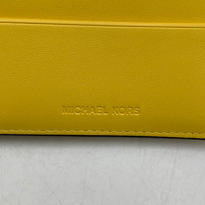【中古品】【メンズ/レディース】 MICHAEL KORS マイケルコース 36S5LCOF2U LEATHER BILLFOLD WALLET WITH PASS CASE レザー ビルフォールド ウォレット ウィズ パスケース 二つ折り財布 財布 200-260721-cs-17-izu カラー：イエロー 万代Net店