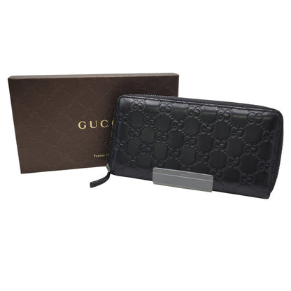 【中古品】【メンズ/レディース】 GUCCI グッチ グッチシマ ラウンドジップ ロングウォレット 長財布 181-260718-as-21-izu カラー：ブラック 万代Net店