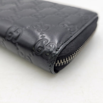 【中古品】【メンズ/レディース】 GUCCI グッチ グッチシマ ラウンドジップ ロングウォレット 長財布 181-260718-as-21-izu カラー：ブラック 万代Net店
