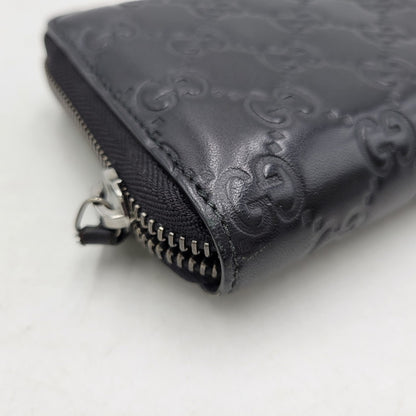【中古品】【メンズ/レディース】 GUCCI グッチ グッチシマ ラウンドジップ ロングウォレット 長財布 181-260718-as-21-izu カラー：ブラック 万代Net店